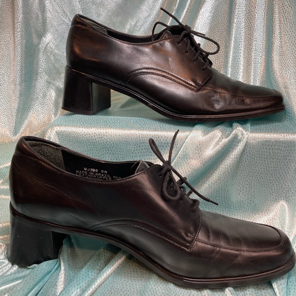 90’s chunky square heel‎ Rockports. Black leather. 9M Box 3 comfort by DMX